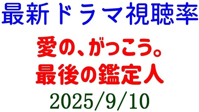 最後の鑑定人 愛の、がっこう。！視聴率速報☆2025年9月10日
