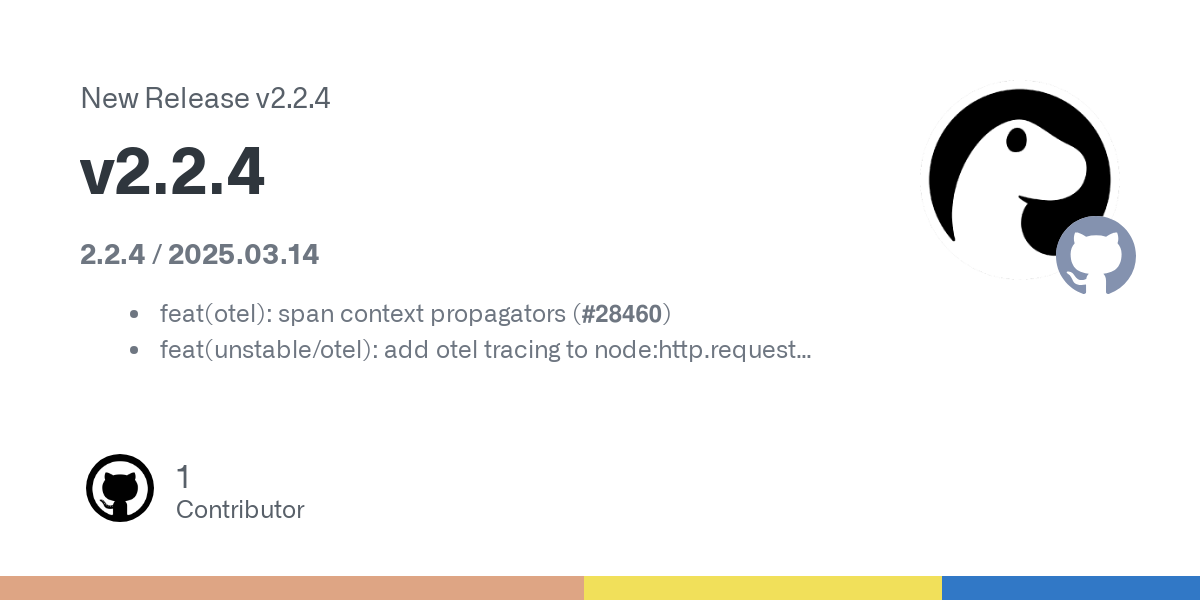 2.2.4 / 2025.03.14

feat(otel): span context propagators (#28460)
feat(unstable/otel): add otel tracing to node:http.request (#28463)
feat: support FORCE_COLOR (#28490)
fix(bench): lower bench time...